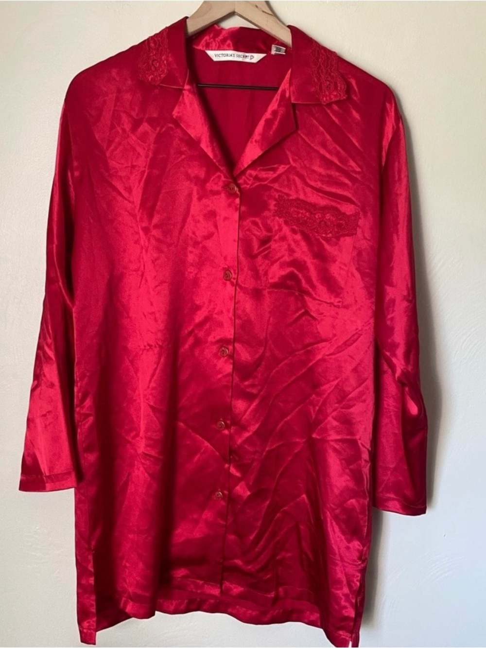 Red Satin Pajama Night Gown